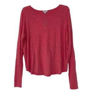 NWT Splendid Women's Crossback Long Sleeve Cotton Tee Pink Size XL $80 K241